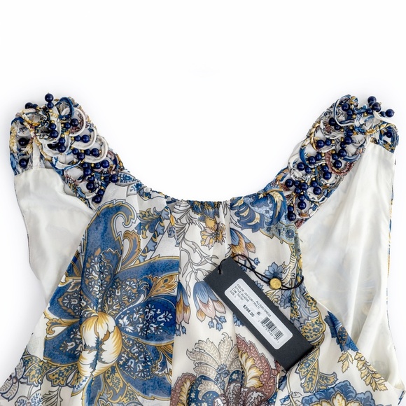 NWT Kobi Halperin Allison Beaded Midi Dress High-Low Floral $598 - Size L - Picture 6 of 16